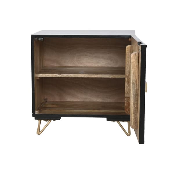Nattduksbord Home ESPRIT Svart Gyllene 50 x 40 x 50 cm