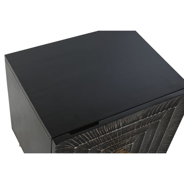 Nattduksbord Home ESPRIT Svart Gyllene 50 x 40 x 50 cm