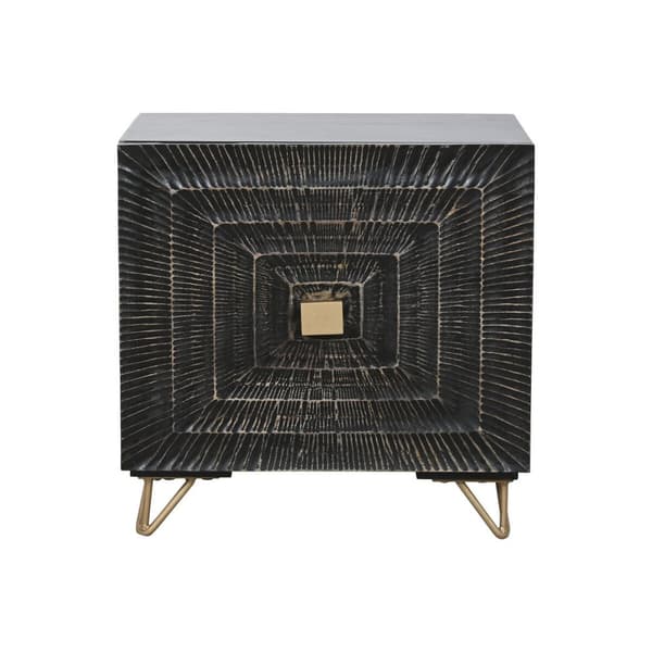 Nattduksbord Home ESPRIT Svart Gyllene 50 x 40 x 50 cm