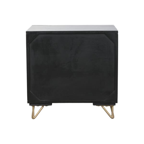 Nattduksbord Home ESPRIT Svart Gyllene 50 x 40 x 50 cm