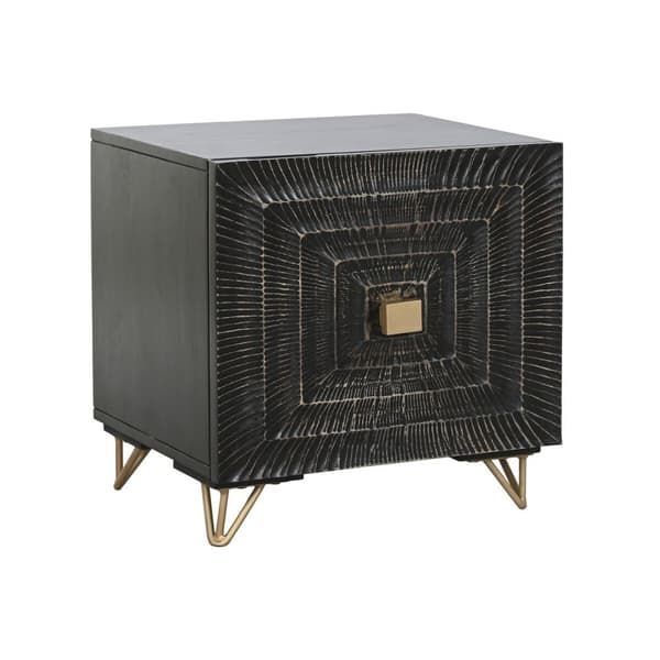 Nattduksbord Home ESPRIT Svart Gyllene 50 x 40 x 50 cm