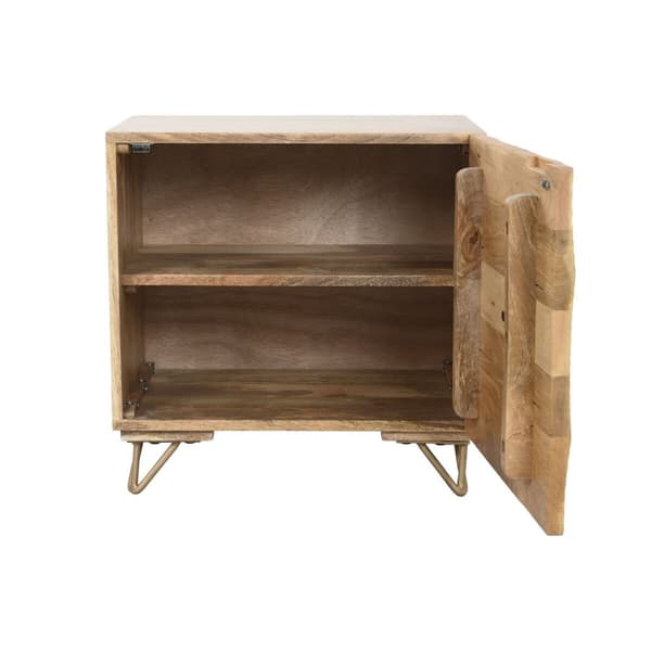 Nattduksbord Home ESPRIT Gyllene Naturell 50 x 40 x 50 cm