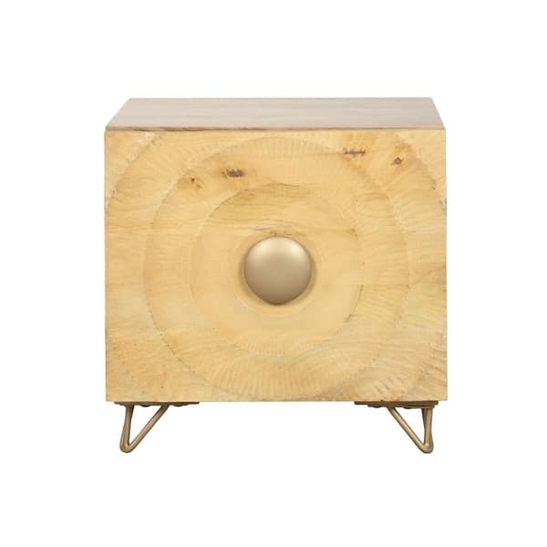 Nattduksbord Home ESPRIT Gyllene Naturell 50 x 40 x 50 cm
