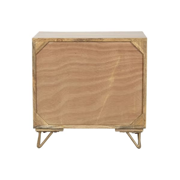 Nattduksbord Home ESPRIT Gyllene Naturell 50 x 40 x 50 cm