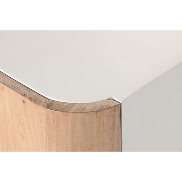 Nattbord Home ESPRIT Hvit Naturell 40 x 35 x 50 cm