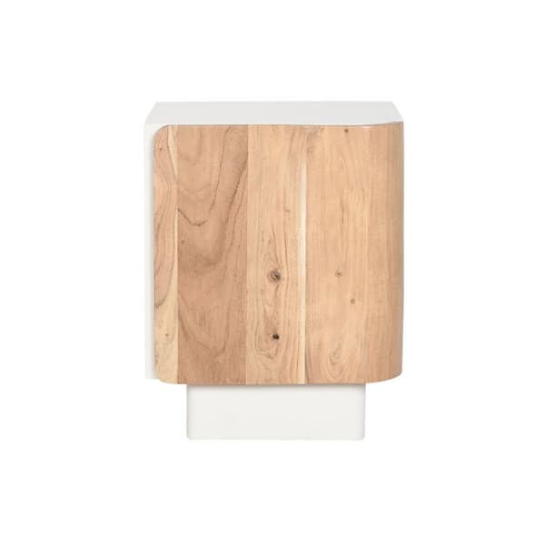 Nattbord Home ESPRIT Hvit Naturell 40 x 35 x 50 cm