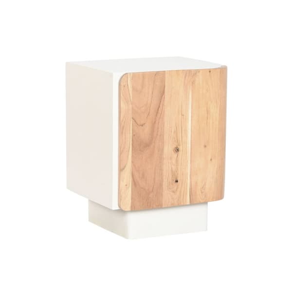 Nattbord Home ESPRIT Hvit Naturell 40 x 35 x 50 cm