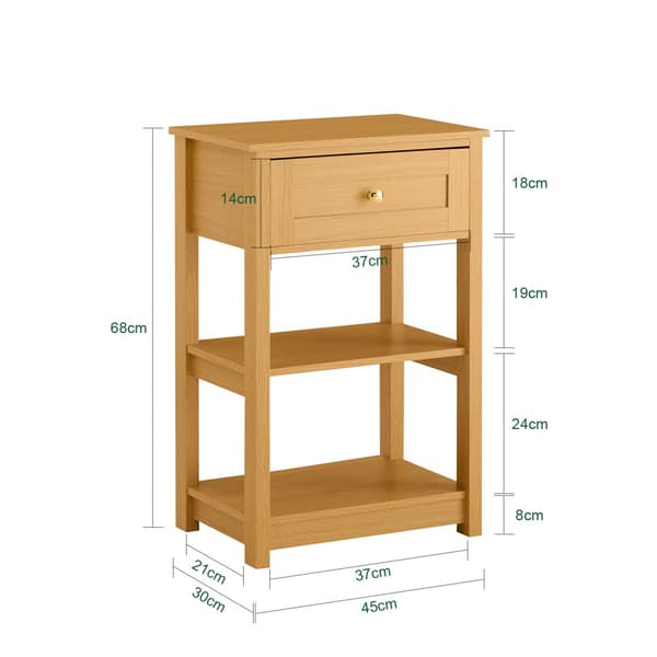 Natbord, FBT46-N, 45x30x68 cm, Brun