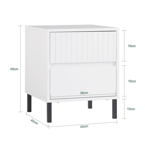 Natbord, FBT157-W, 40x40x48 cm, Hvid