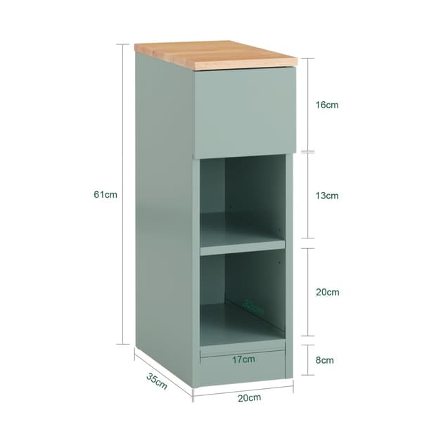 Sidebord, FBT111-GR, 20x35x61 cm, Grå