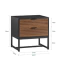 Miniatyrbillede 3 af 9: Natbord, FBT156-BR, Længde 50 cm Bredde 40 cm Højde 50 cm, Brun