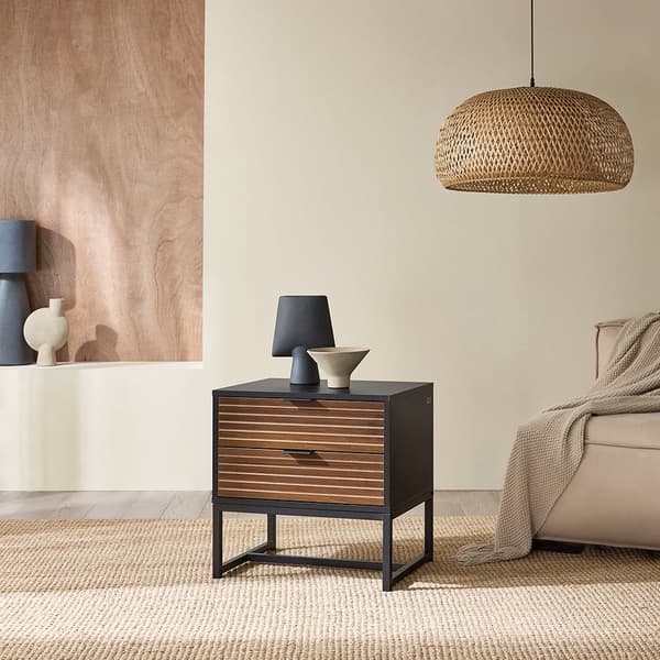 Natbord, FBT156-BR, Længde 50 cm Bredde 40 cm Højde 50 cm, Brun