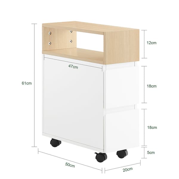 Natbord, FBT155-WN, 20x50x61 cm, Hvid