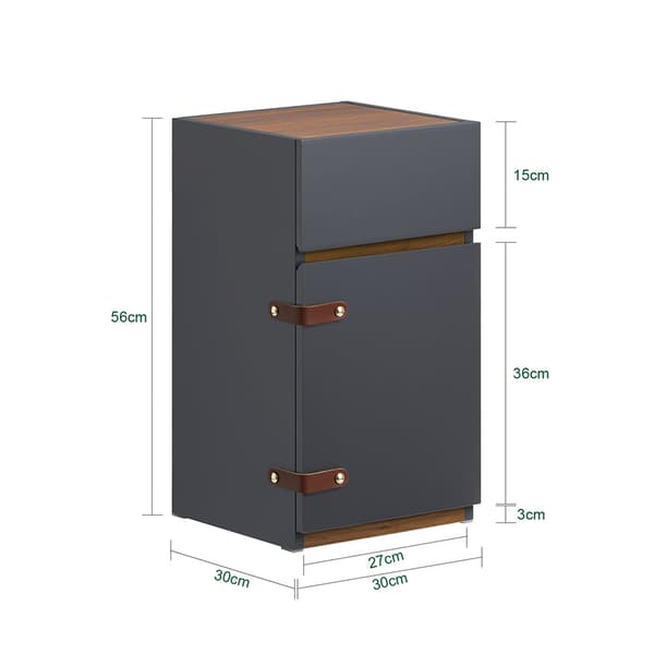 Natbord, FBT146-DG, 30x30x56 cm, Sort
