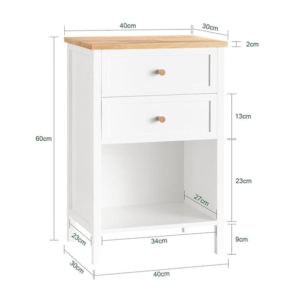 Sengebord, FBT126-WN, 40x30x60 cm, Brun