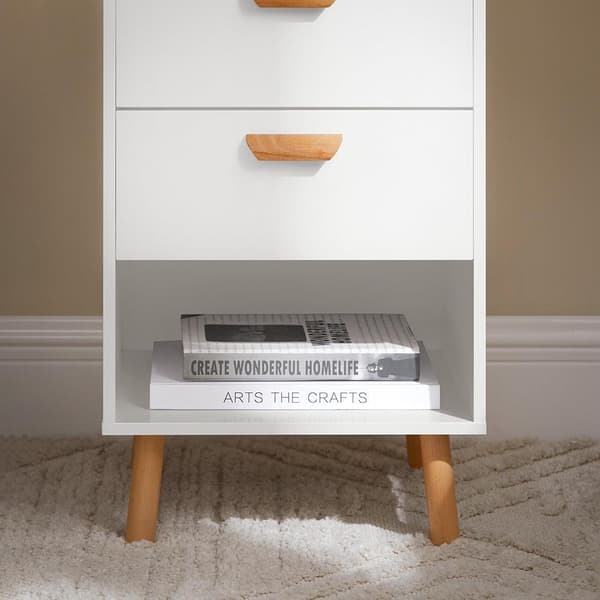 Sängbord, FBT125-W, 40x35x71 cm, Vit