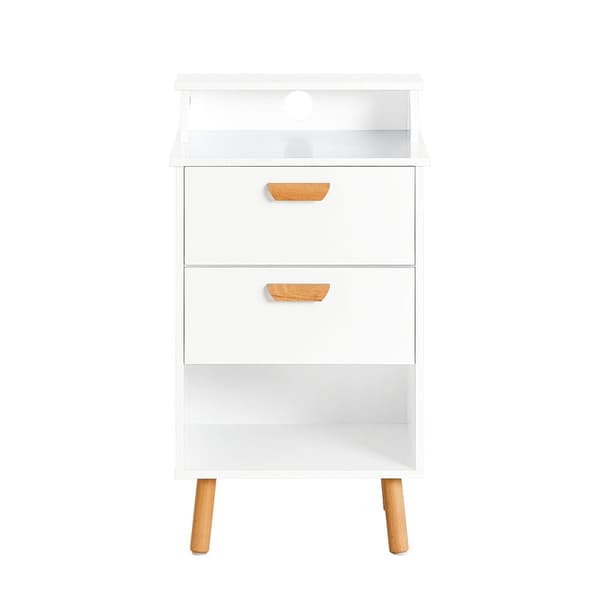 Sängbord, FBT125-W, 40x35x71 cm, Vit