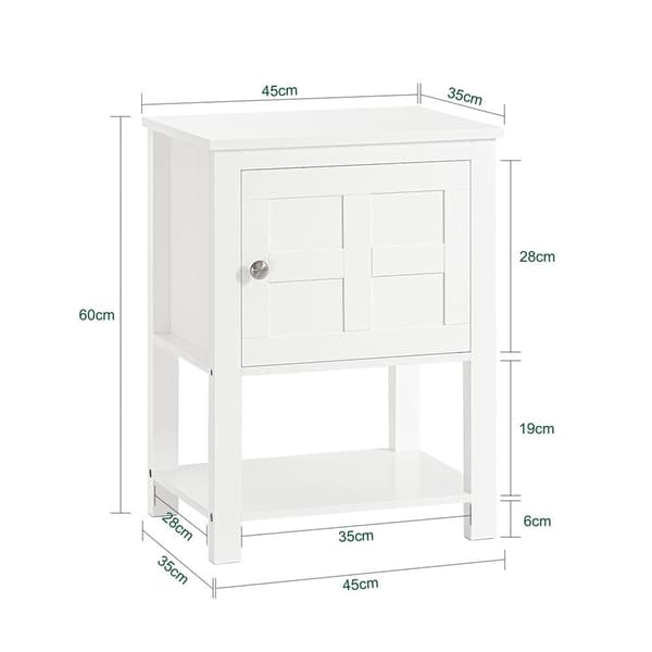 Sengebord, FBT113-W, 45x35x60 cm, Hvid