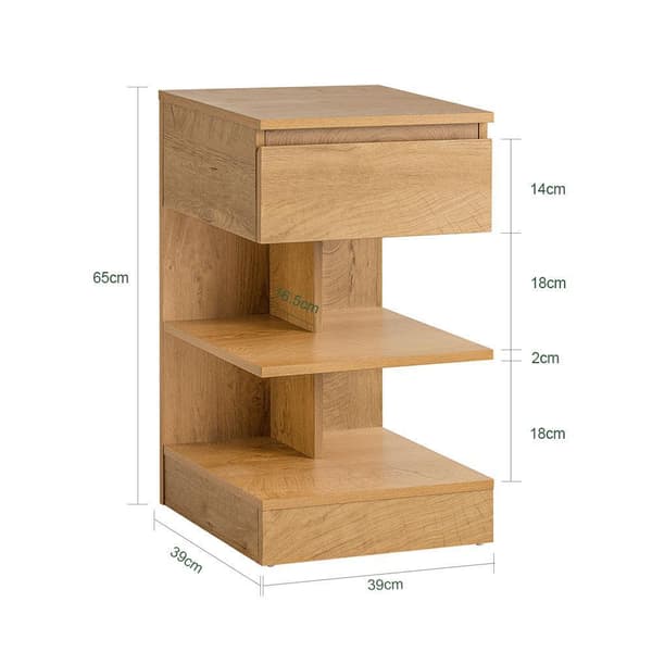 Sengebord, FBT49-N, 39x39x65 cm, Brun