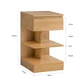 Miniatyrbillede 3 af 5: Sengebord, FBT49-N, 39x39x65 cm, Brun