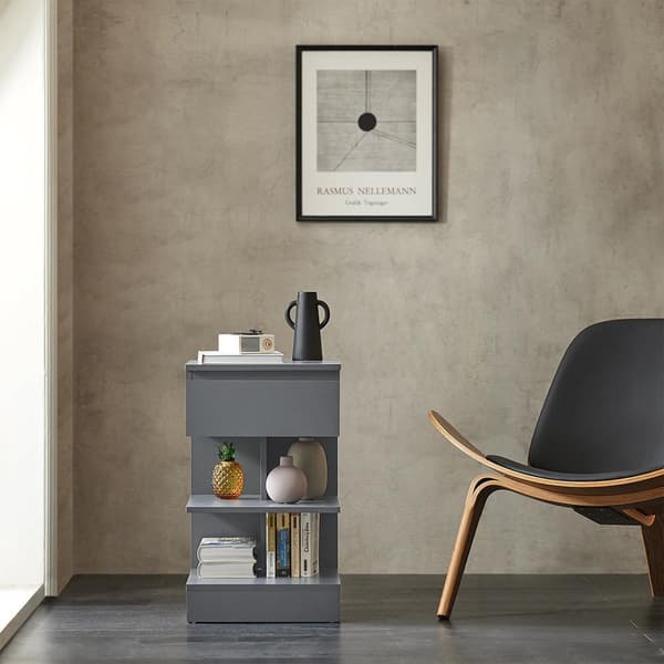 Sengebord, FBT49-HG, 39x39x65 cm, Grå