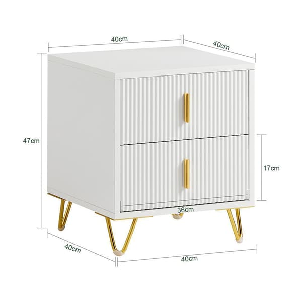 Sängbord, FBT115-W, 40x40x47 cm, Vit