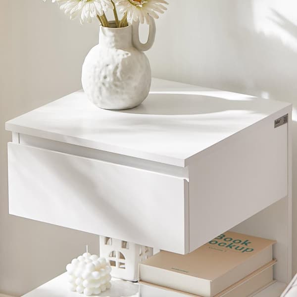 Sengebord, FBT49-W, 39x39x65 cm, Hvid