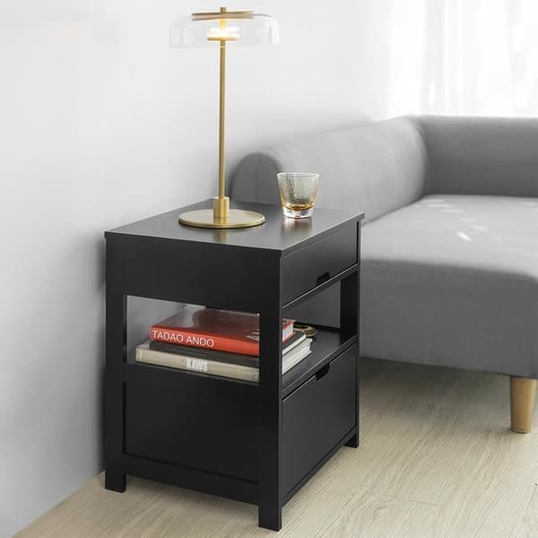 Sengebord, FRG258-SCH, 38x45x55 cm, Sort