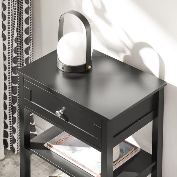 Sengebord, FBT46-SCH, 45x30x68 cm, Sort