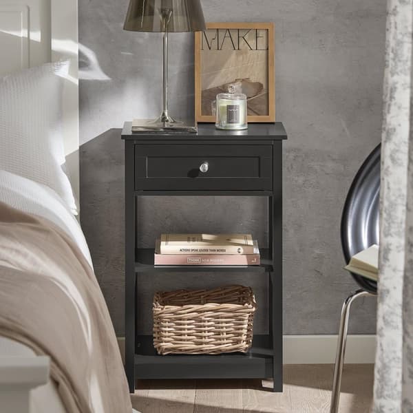 Sengebord, FBT46-SCH, 45x30x68 cm, Sort