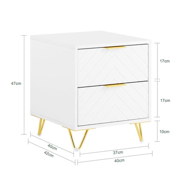 SoBuy Nattduksbord med 2 lådor Soffbord Sidobord Sängbord FBT160-W