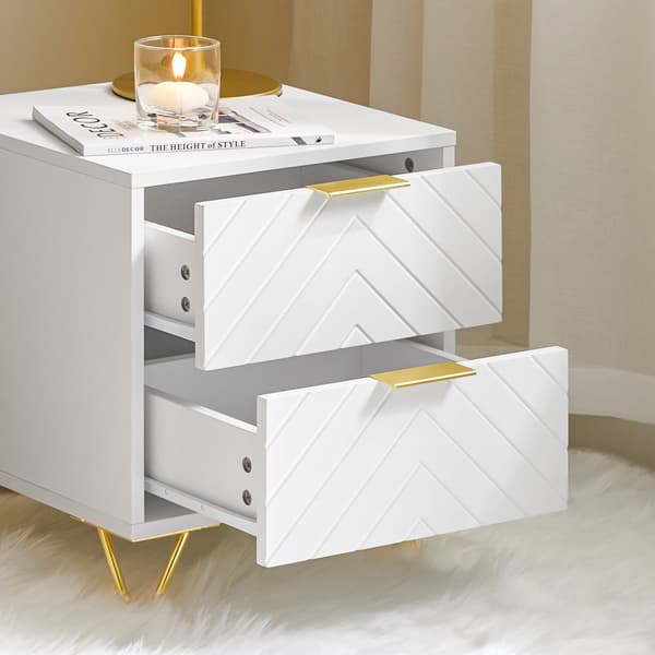 SoBuy Nattduksbord med 2 lådor Soffbord Sidobord Sängbord FBT160-W