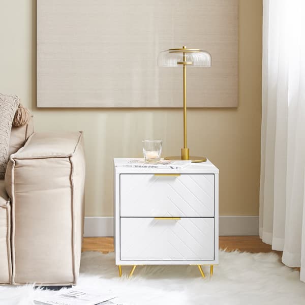 SoBuy Nattduksbord med 2 lådor Soffbord Sidobord Sängbord FBT160-W