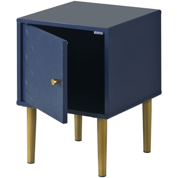 2-pack sängbord/Nattduksbord i marinblå, sidobord för sovrum och säng – 50x35x35 cm