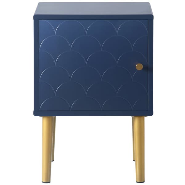 2-pack sängbord/Nattduksbord i marinblå, sidobord för sovrum och säng – 50x35x35 cm