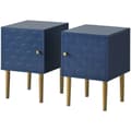 Miniatyrbild 10 av 10: 2-pack sängbord/Nattduksbord i marinblå, sidobord för sovrum och säng – 50x35x35 cm