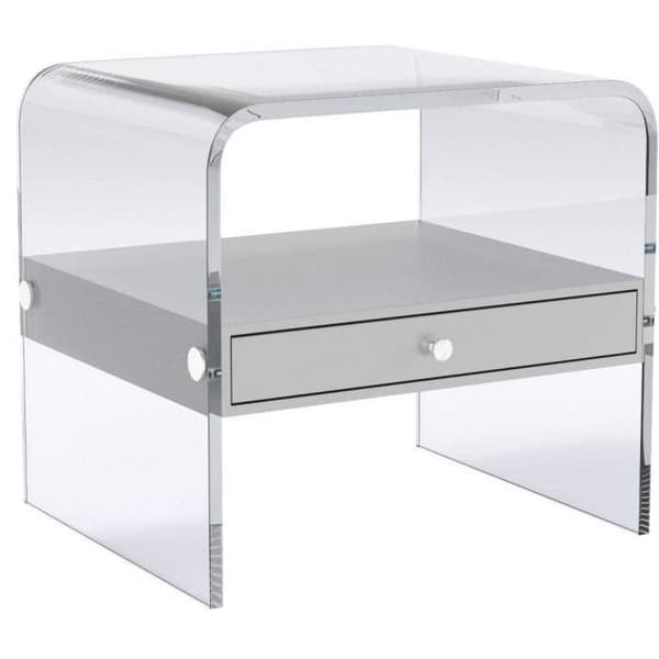 Sängbord - Wink design - California - Transparent - 1 låda - Glas