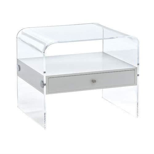Sängbord - Wink design - California - Transparent - 1 låda - Glas