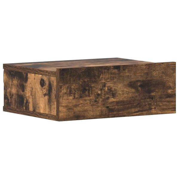 Svävande sängbord rökfärgad ek 40x30x15 cm konstruerat trä