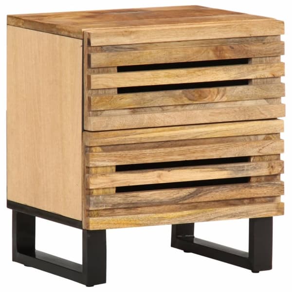 Nattduksbord 2 st 40x34x46 cm massivt grovt mangoträ