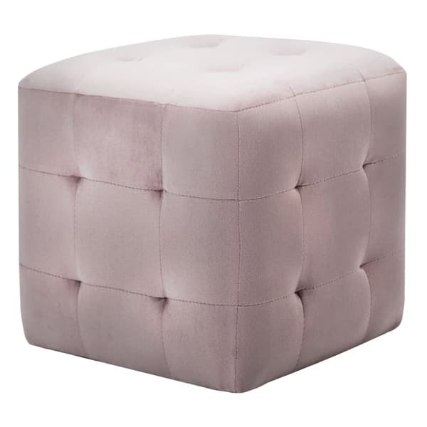 Sängbord 2 st rosa 30x30x30 cm sammetstyg