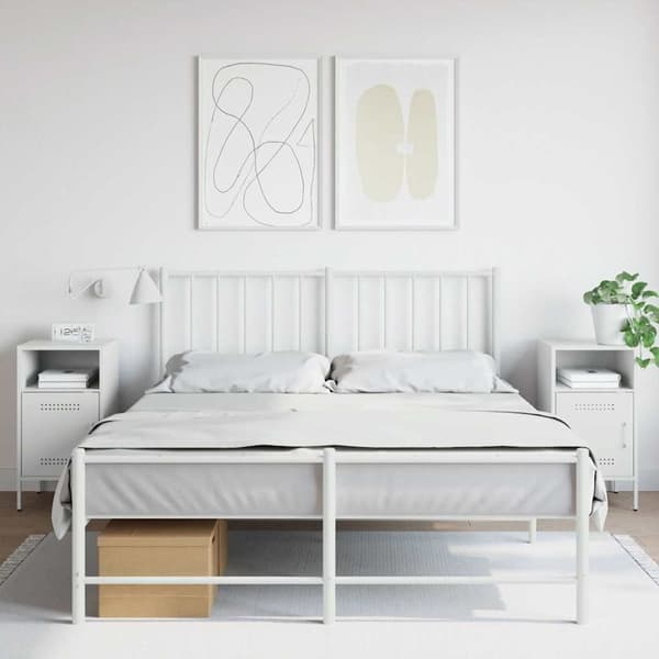 Sängbord 2 st vit 36x39x68 cm stål
