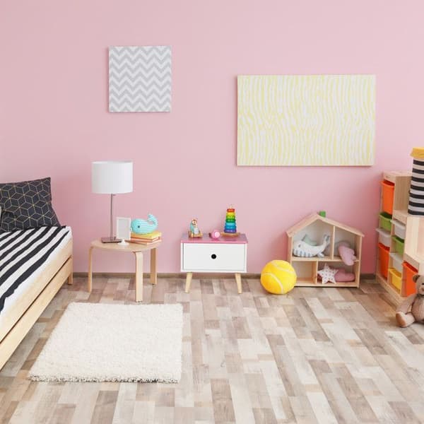 Relaxdays Nattduksbord för barn, med låda, HLP 31x38x30 cm, sovrum, liten byrå, trä och MDF, vit-rosa