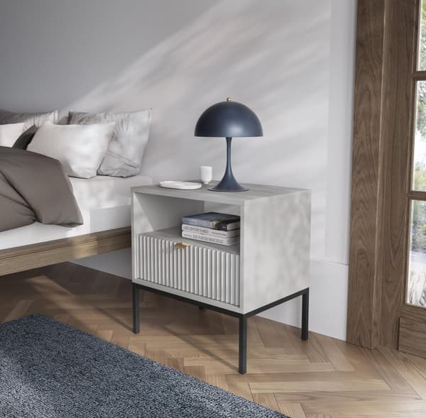 FURNLUX NATTDUKSBORD AVON GRÅ 54CM