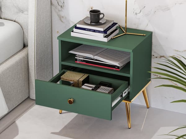 FURNLUX YÖPÖYTÄ FORT VIHREÄ & KULTA 50CM
