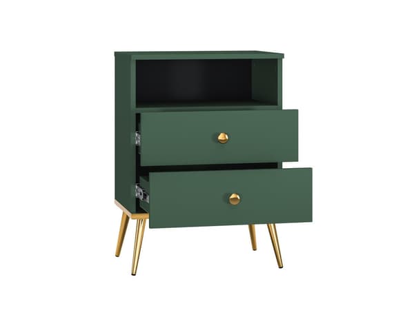 FURNLUX NATTDUKSBORD FORT GRÖNT & GULD 50CM