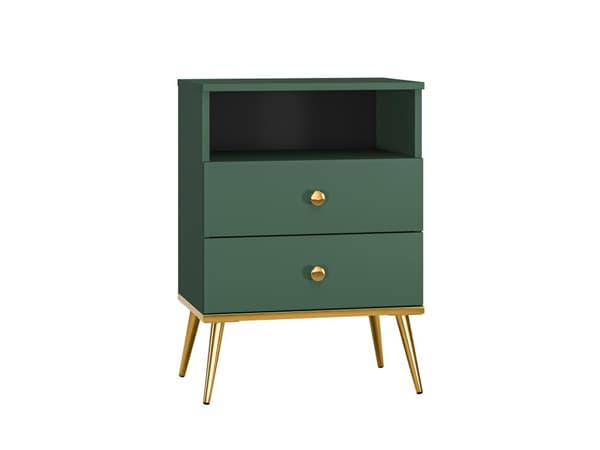 FURNLUX NATTDUKSBORD FORT GRÖNT & GULD 50CM