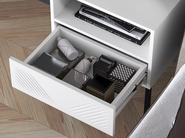 FURNLUX NATTDUKSBORD CLEARING VIT & SVART 50CM