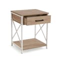 Miniatyrbillede 4 af 5: Natbord Versa Hvid PVC Træ Metal 40 x 60 x 48 cm