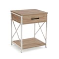 Miniatyrbillede 1 af 5: Natbord Versa Hvid PVC Træ Metal 40 x 60 x 48 cm